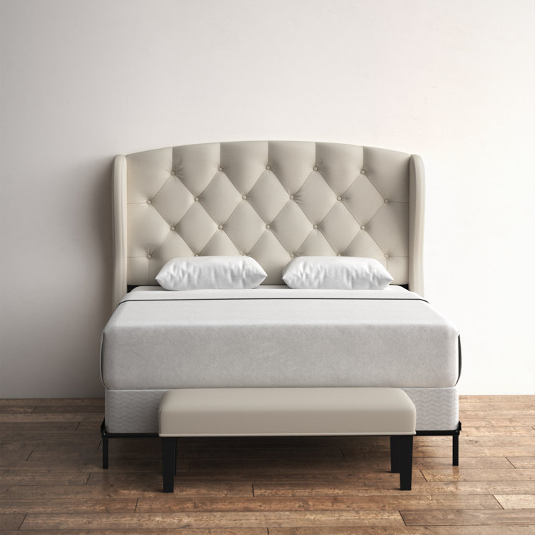 Kelly Clarkson Home Tyne Upholstered Wingback Headboard and Matching